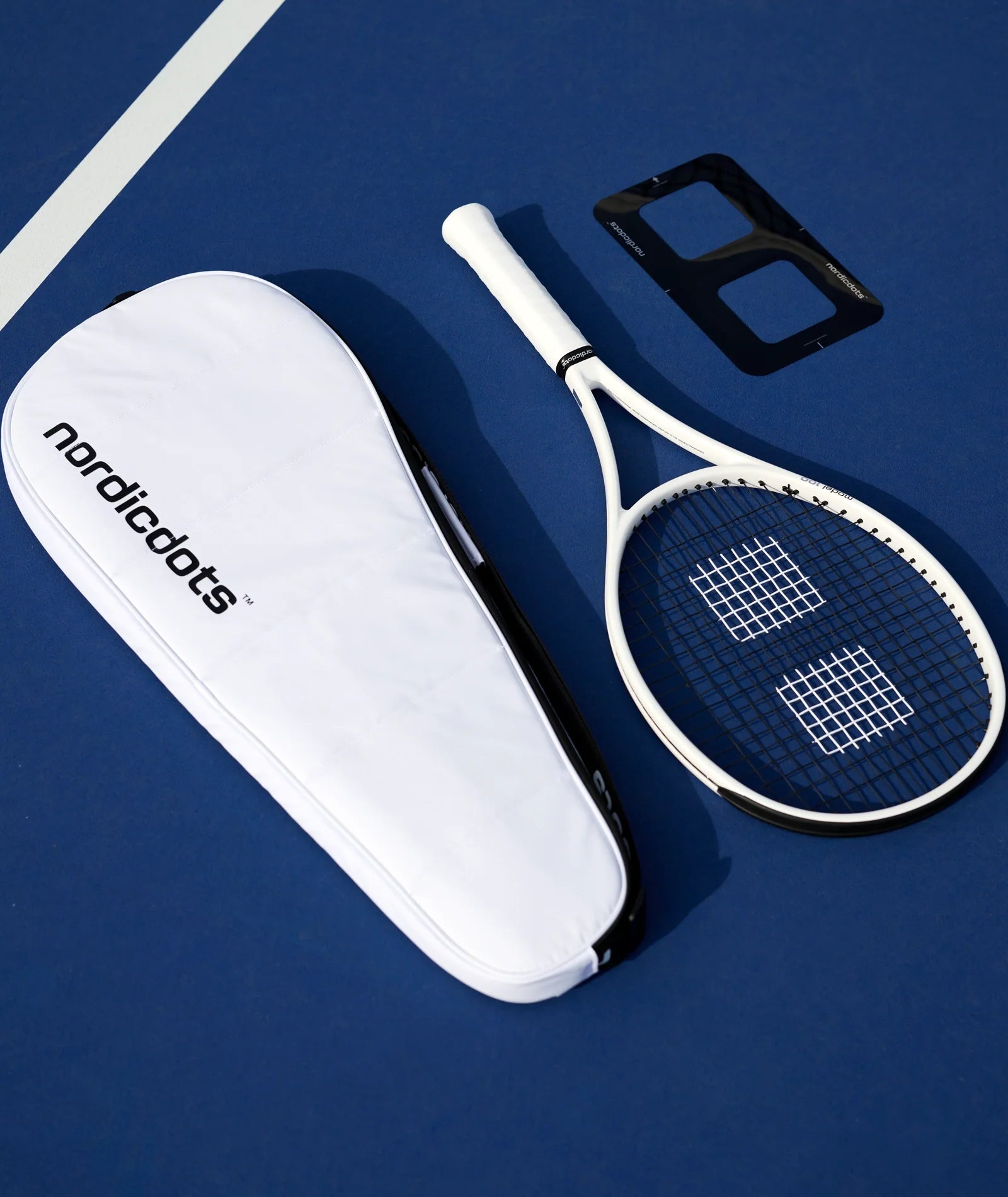 Nordicdots Tennis Racket Cover Bag - White