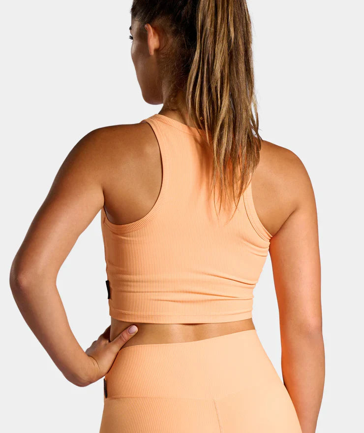 Rib Tank-Top sun orange back