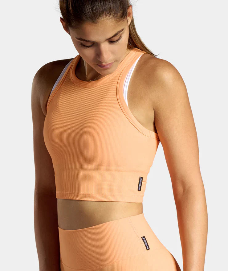 Rib Tank-Top sun orange side