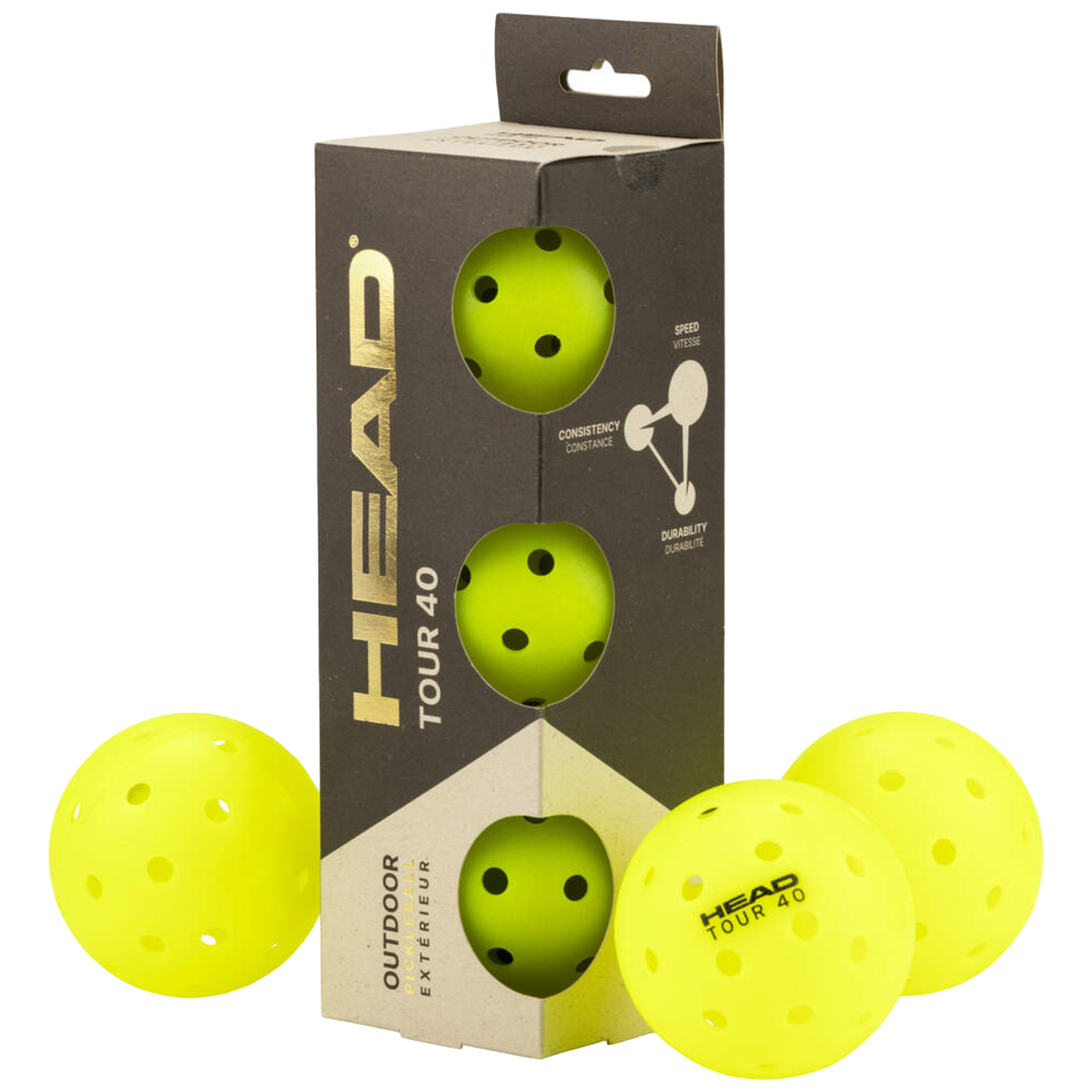 Head Tour 40 Pickleball (3 Pack)